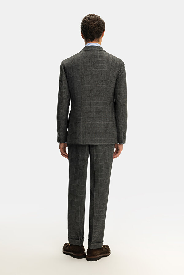 GREY SURPLICE NECKLINE (CROSS-OVER NECKLINE) WOOL/CASHMERE SUIT 2