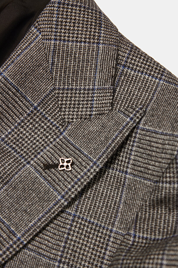 BROWN SURPLICE NECKLINE (CROSS-OVER NECKLINE) WOOL/CASHMERE SUIT 11