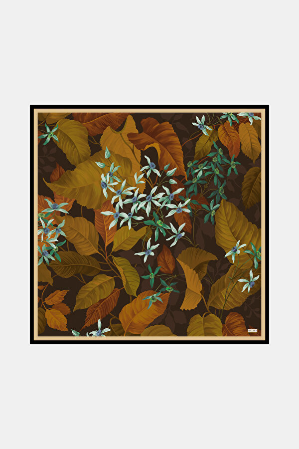 ÇİÇEK DESENLİ TWILL İPEK EŞARP