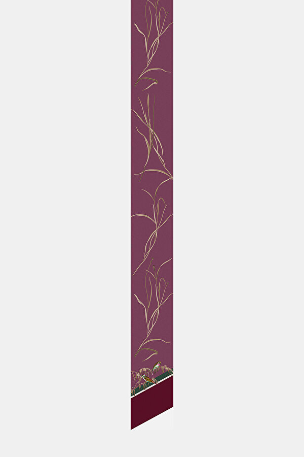 ÇİÇEK DESENLİ TWILL İPEK FULAR 2