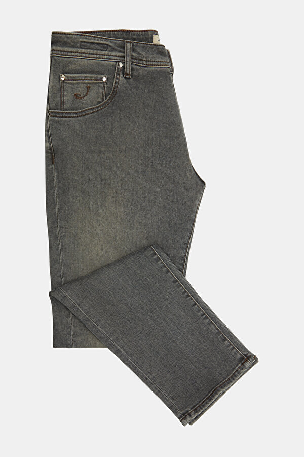 BEŞ CEPLİ GRİ RENK JEAN PANTOLON 7