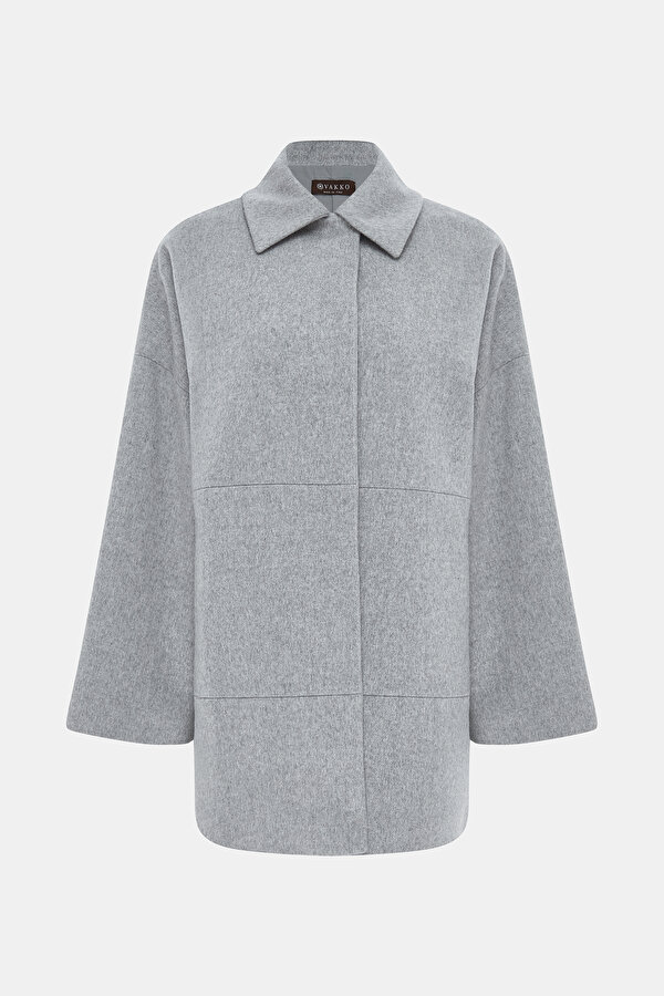 LIGHT GREY REEFER JACKET 6