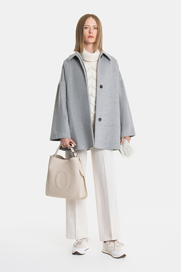 LIGHT GREY REEFER JACKET