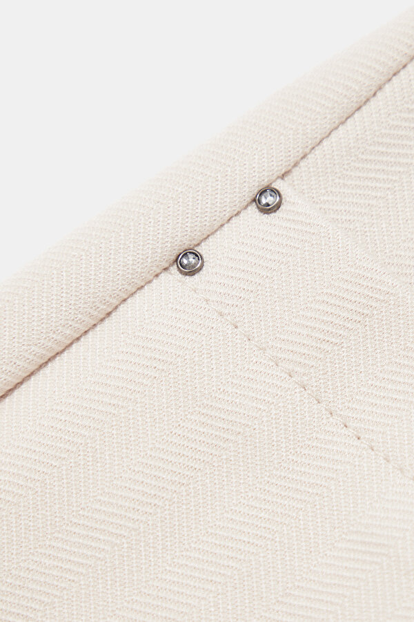 BEIGE STRAIGHT CUT TROUSERS 7