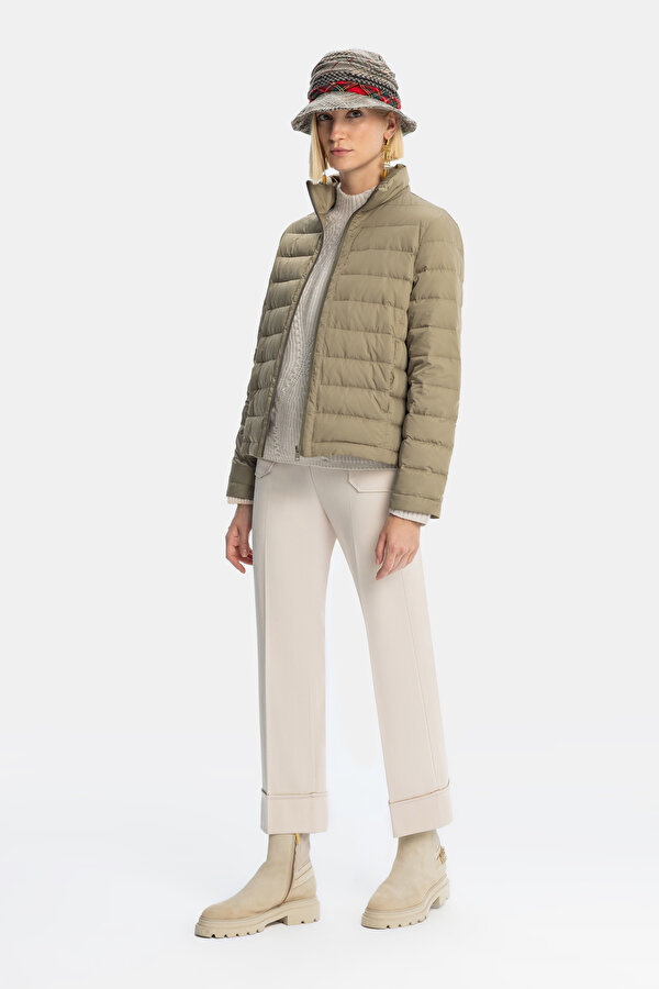 BEIGE STRAIGHT CUT TROUSERS