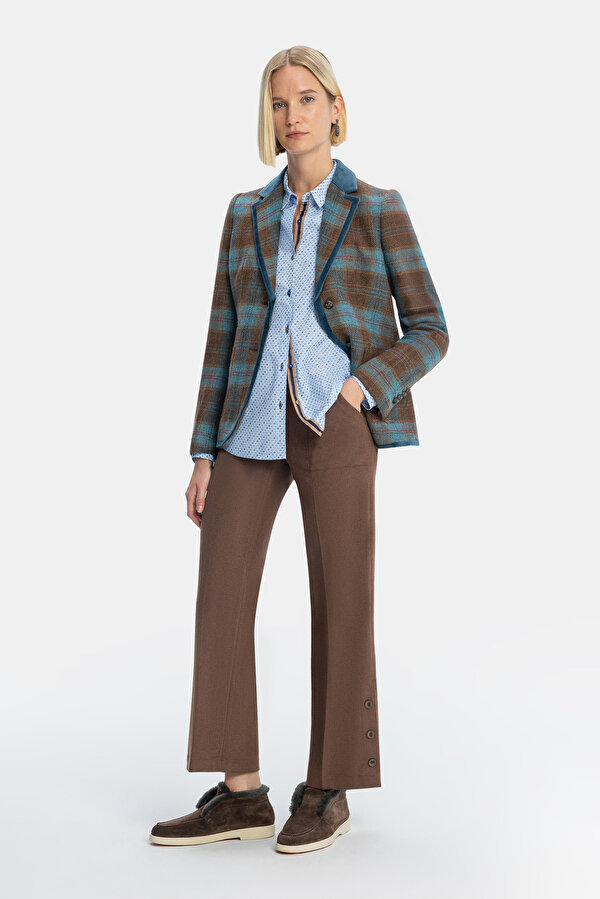 DARK BROWN STRAIGHT CUT TROUSERS