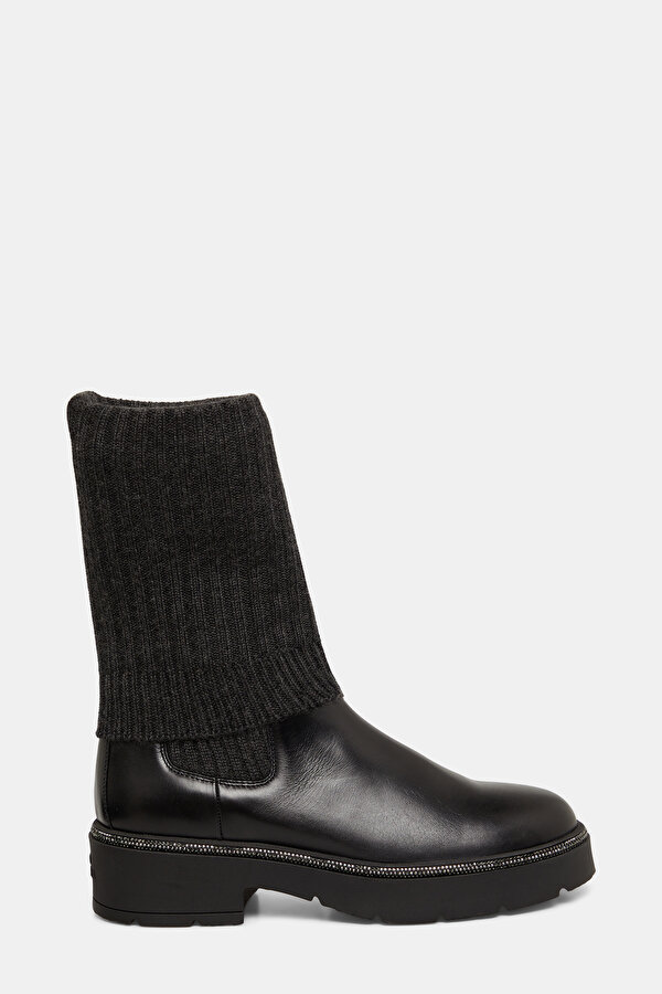 GREY LEATHER BOOT