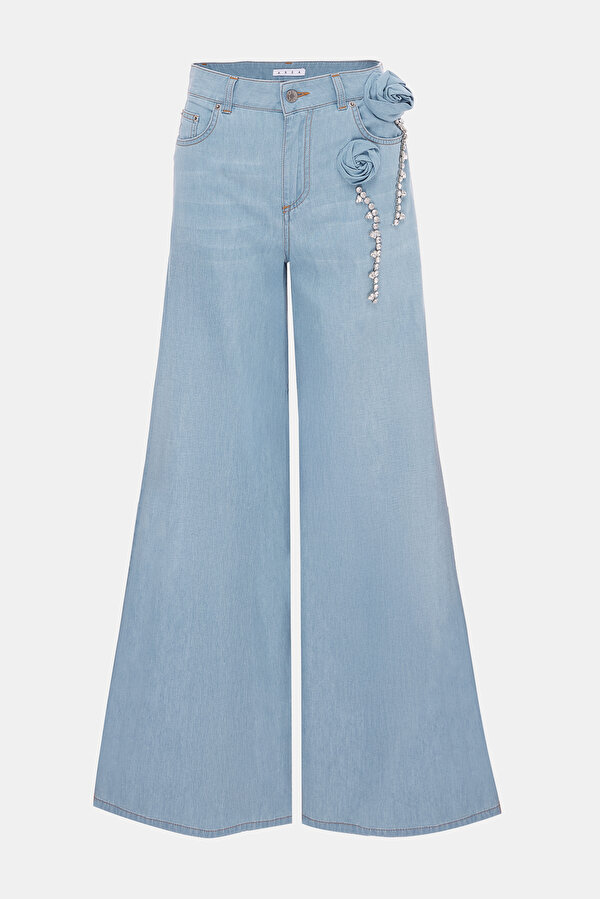 LIGHT BLUE WIDE LEG TROUSERS