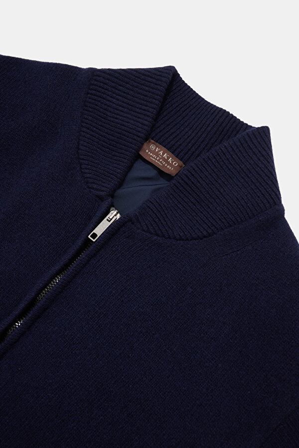 NAVY BLUE WOOL/CASHMERE COAT 6