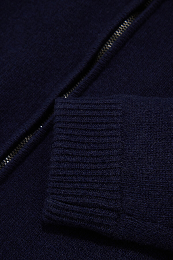 NAVY BLUE WOOL/CASHMERE COAT 7