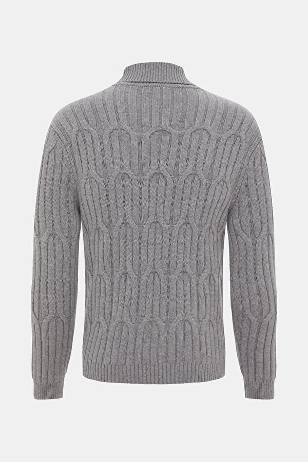GRAY MELANGE TURTLENECK TRICOT 6