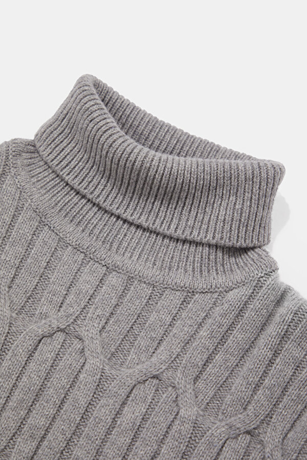 GRAY MELANGE TURTLENECK TRICOT 7