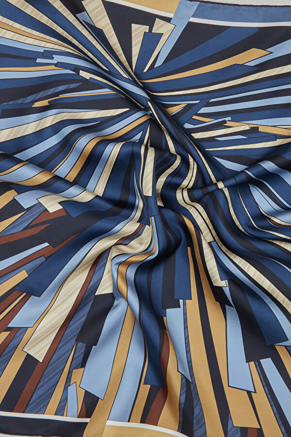 LACİVERT GEOMETRİK DESENLİ TWILL GAVROŞ 2