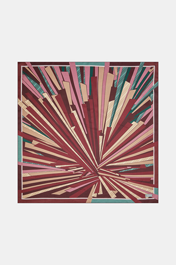 BORDO GEOMETRİK DESENLİ TWILL GAVROŞ
