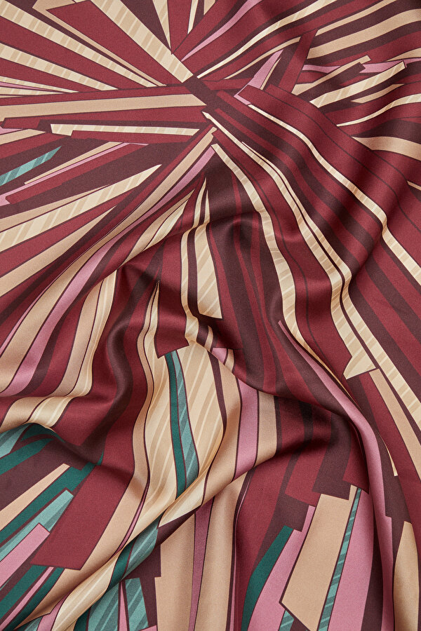 BORDO GEOMETRİK DESENLİ TWILL GAVROŞ 2
