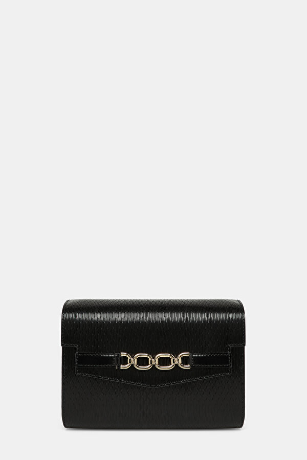 BLACK MONOGRAM LEATHER BAG