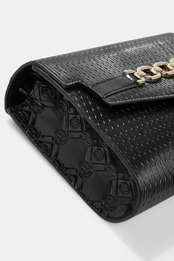 BLACK MONOGRAM LEATHER BAG 6