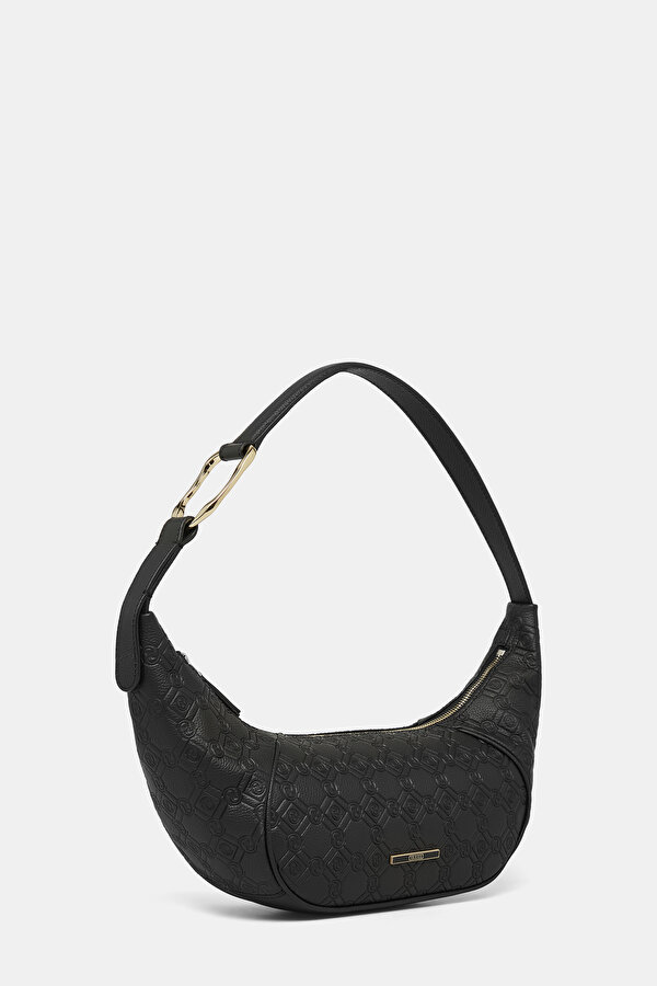 BLACK MONOGRAM LEATHER BAG 2