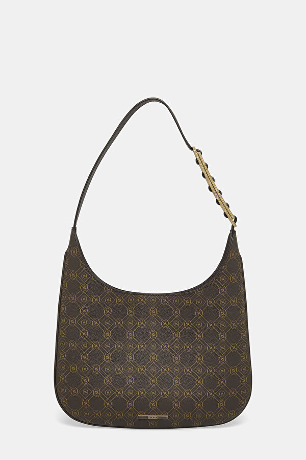 BEIGE MONOGRAM LEATHER BAG