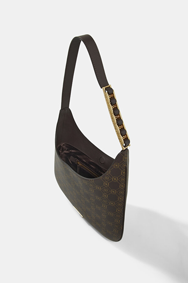 BEIGE MONOGRAM LEATHER BAG 6