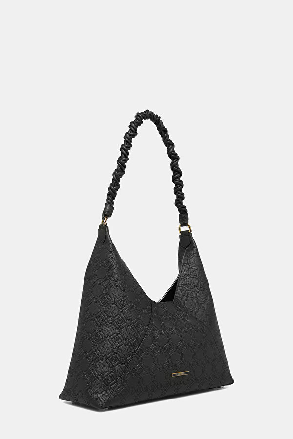 BLACK MONOGRAM LEATHER BAG 2