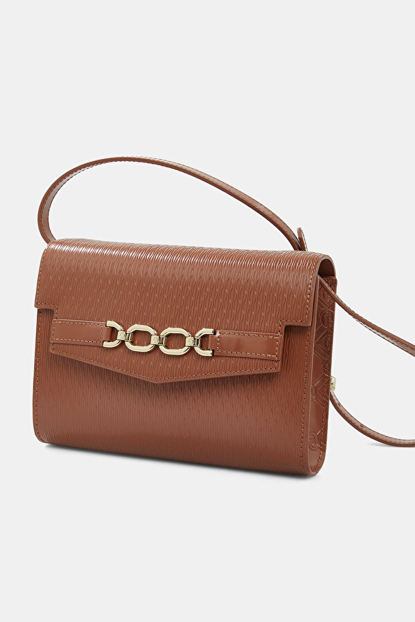 TAN MONOGRAM LEATHER BAG 6