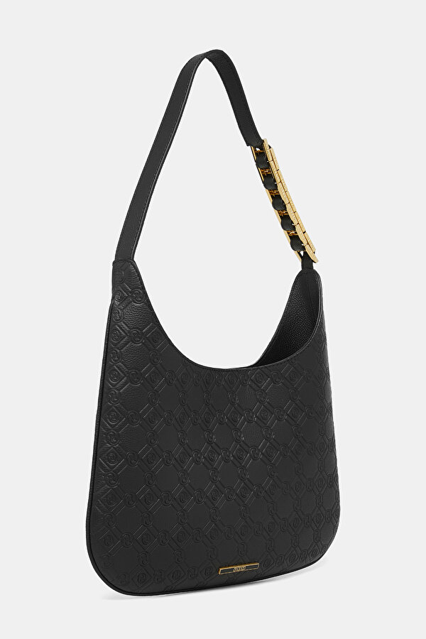 BLACK MONOGRAM LEATHER BAG 2
