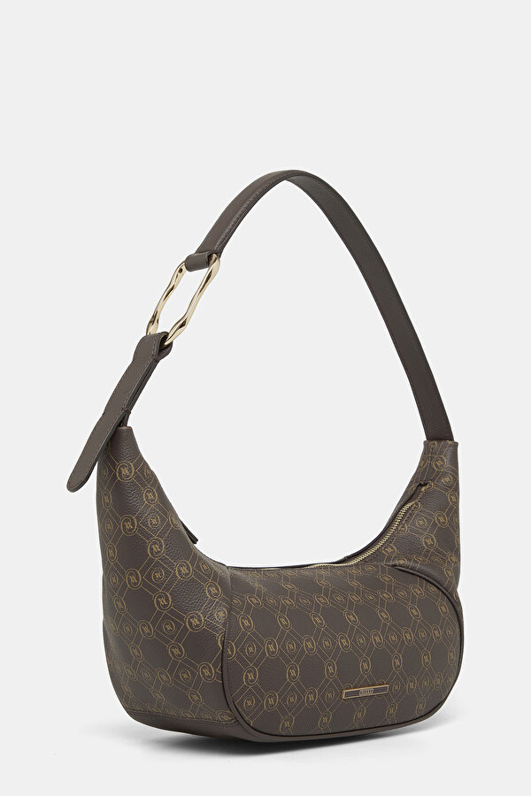 BEIGE MONOGRAM LEATHER BAG 2