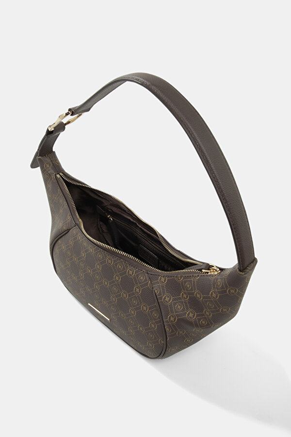 BEIGE MONOGRAM LEATHER BAG 6