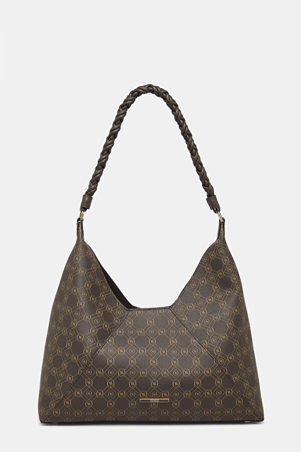 BEIGE MONOGRAM LEATHER BAG