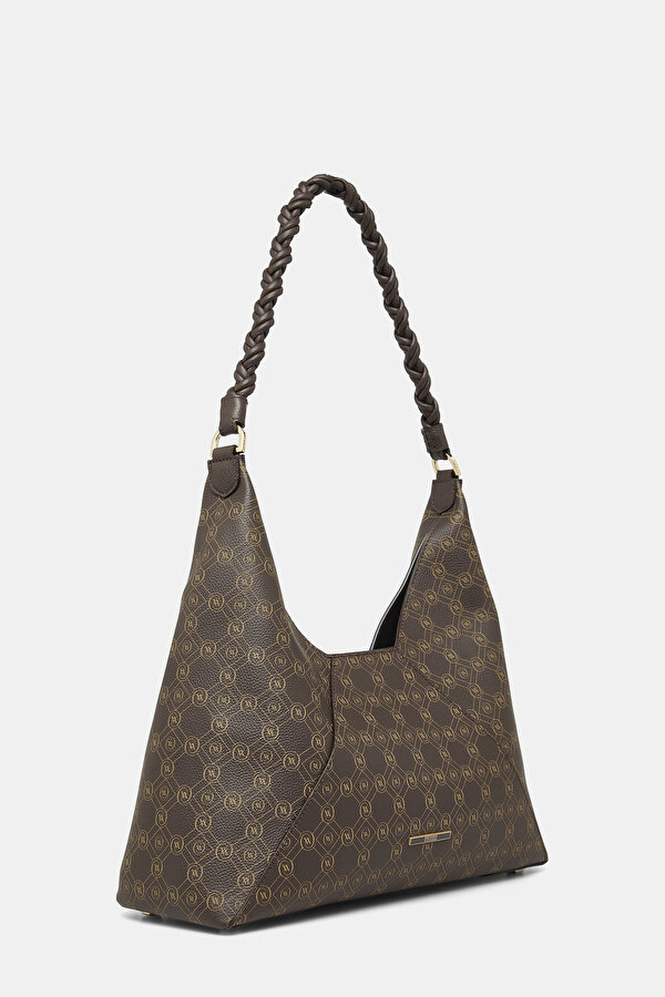 BEIGE MONOGRAM LEATHER BAG 2