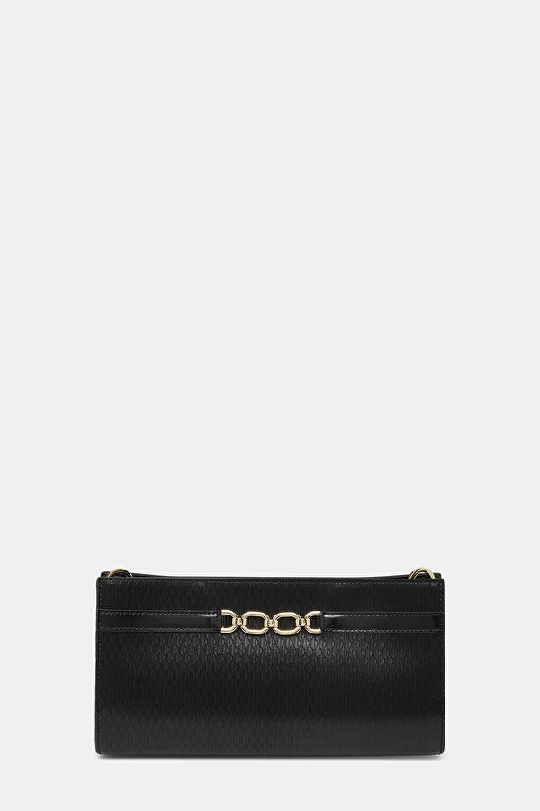 BLACK MONOGRAM LEATHER BAG