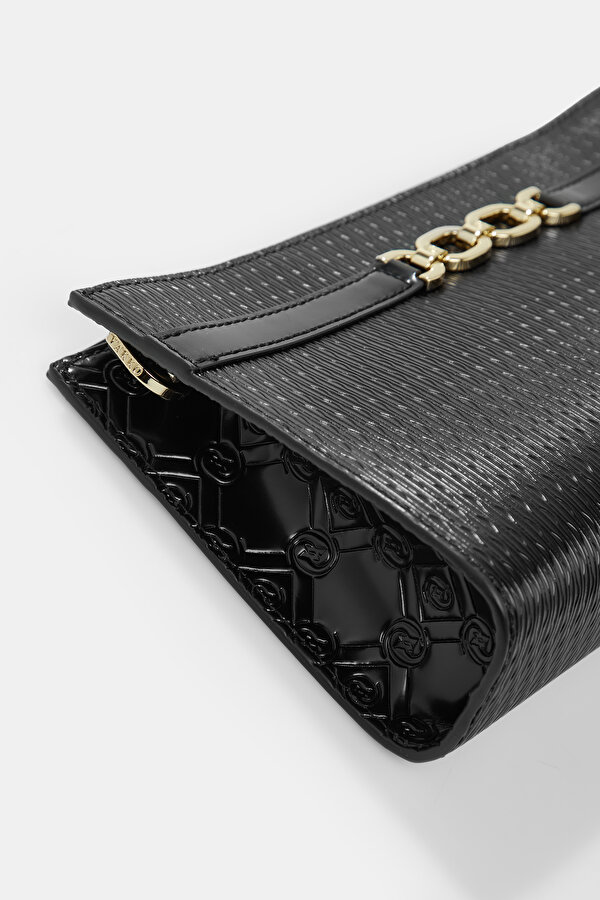 BLACK MONOGRAM LEATHER BAG 6