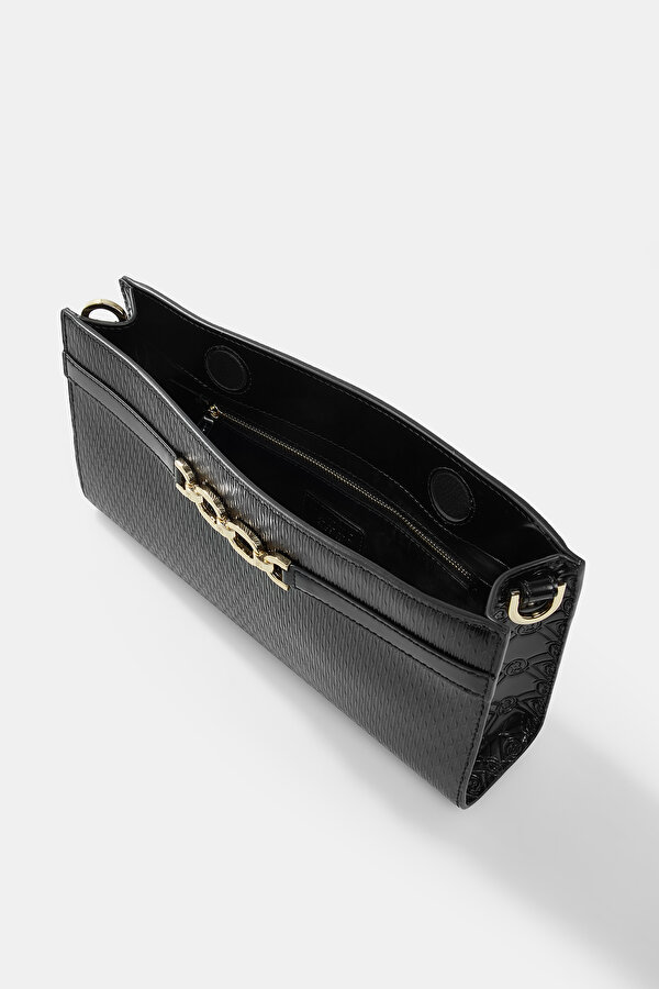 BLACK MONOGRAM LEATHER BAG 7