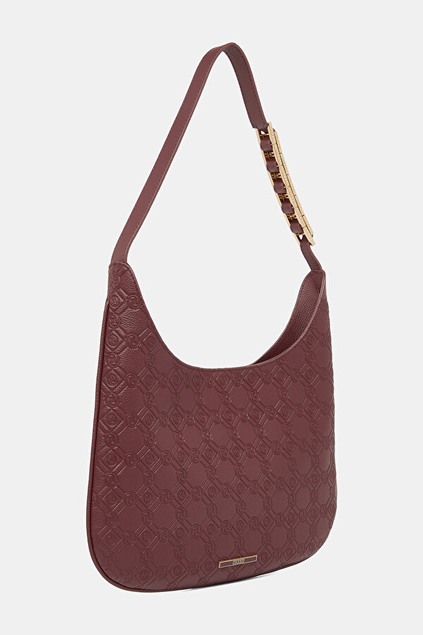 MAROON MONOGRAM LEATHER BAG 2