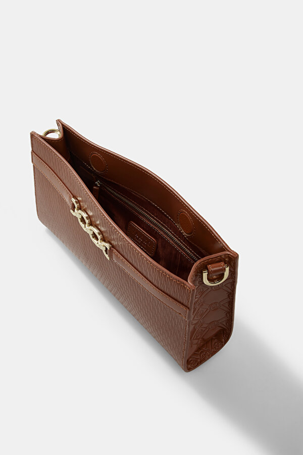 TAN MONOGRAM LEATHER BAG 7