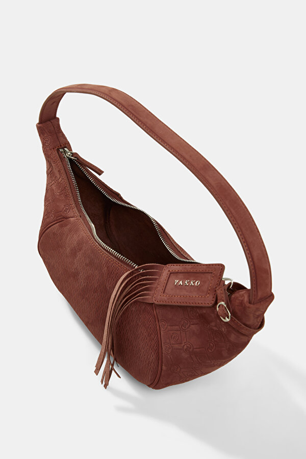 TAN MONOGRAM LEATHER BAG 6