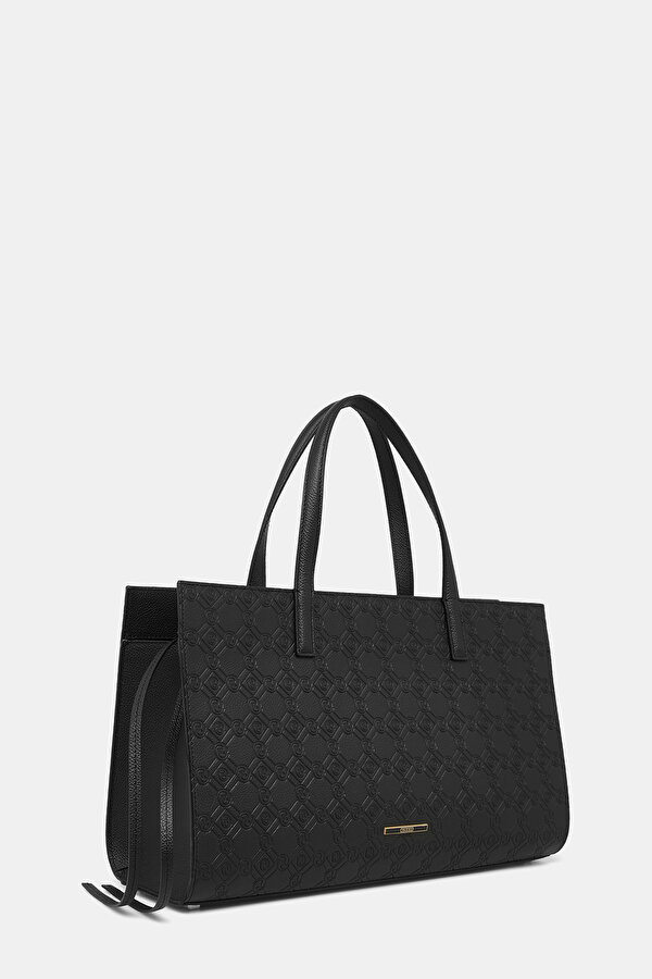 BLACK MONOGRAM LEATHER BAG 2
