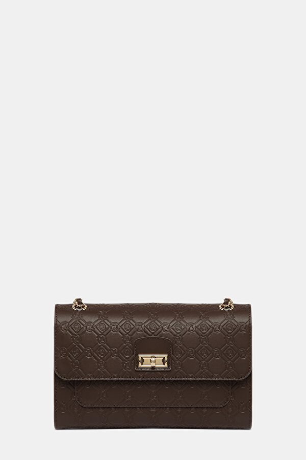 BROWN MONOGRAM LEATHER BAG