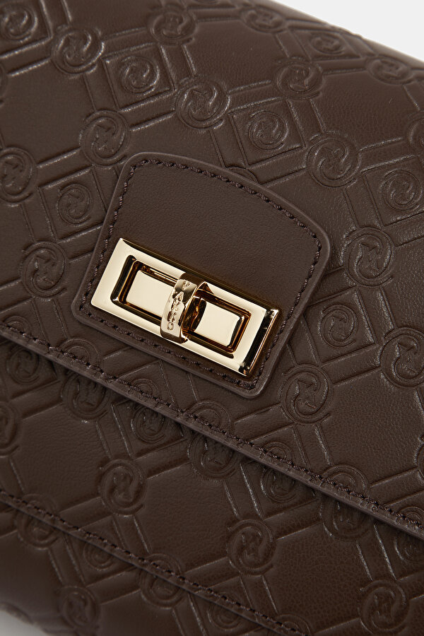 BROWN MONOGRAM LEATHER BAG 6