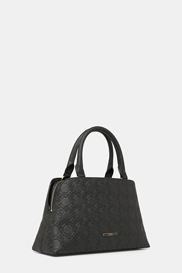 BLACK MONOGRAM LEATHER BAG 2