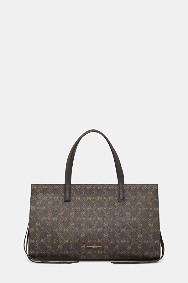 BEIGE MONOGRAM LEATHER BAG