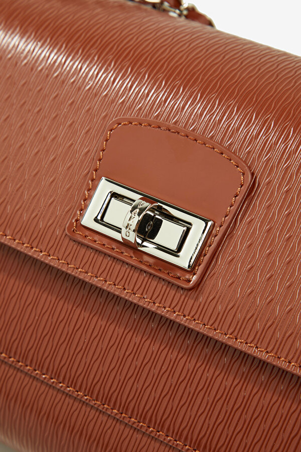 TAN MONOGRAM LEATHER BAG 7