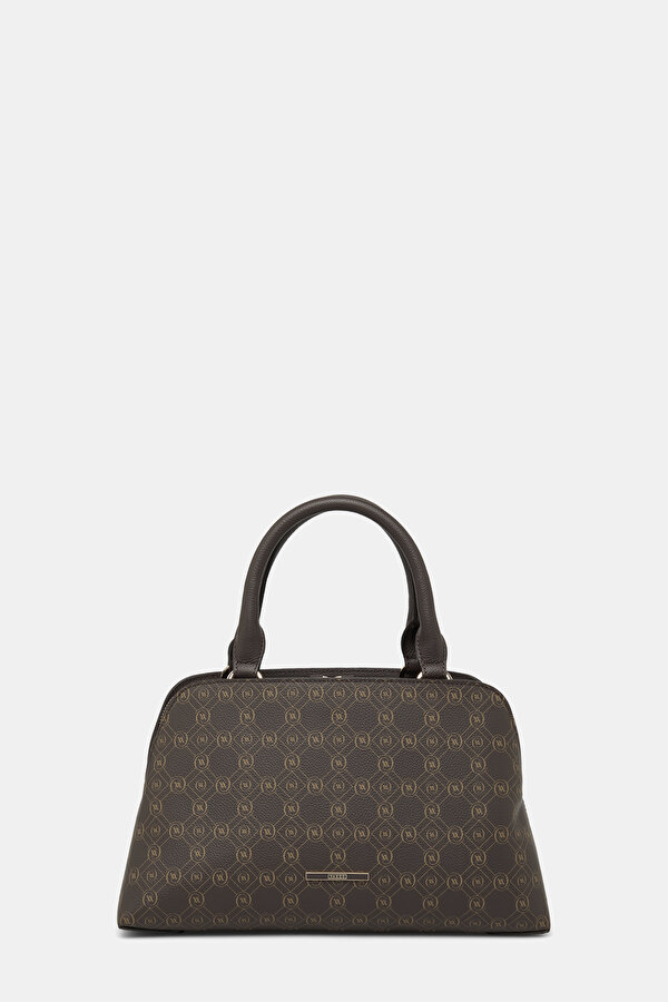 BEIGE MONOGRAM LEATHER BAG