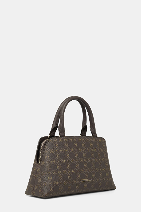 BEIGE MONOGRAM LEATHER BAG 2