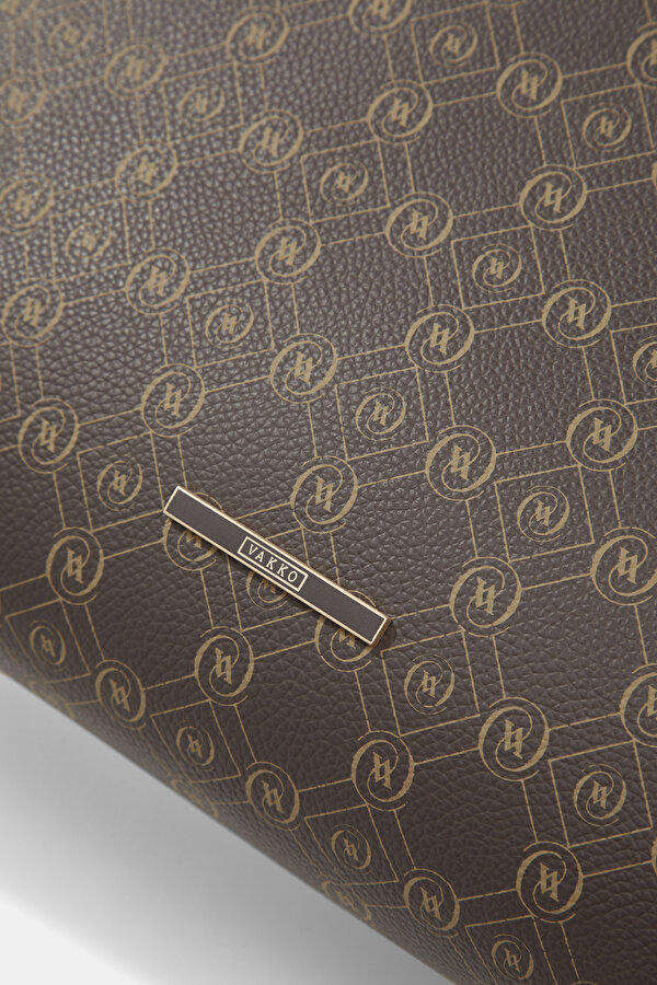 BEIGE MONOGRAM LEATHER BAG 6