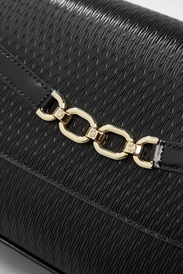 BLACK MONOGRAM LEATHER BAG 6