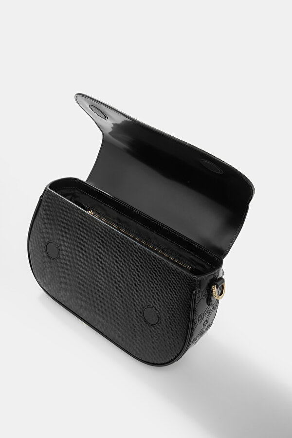 BLACK MONOGRAM LEATHER BAG 7