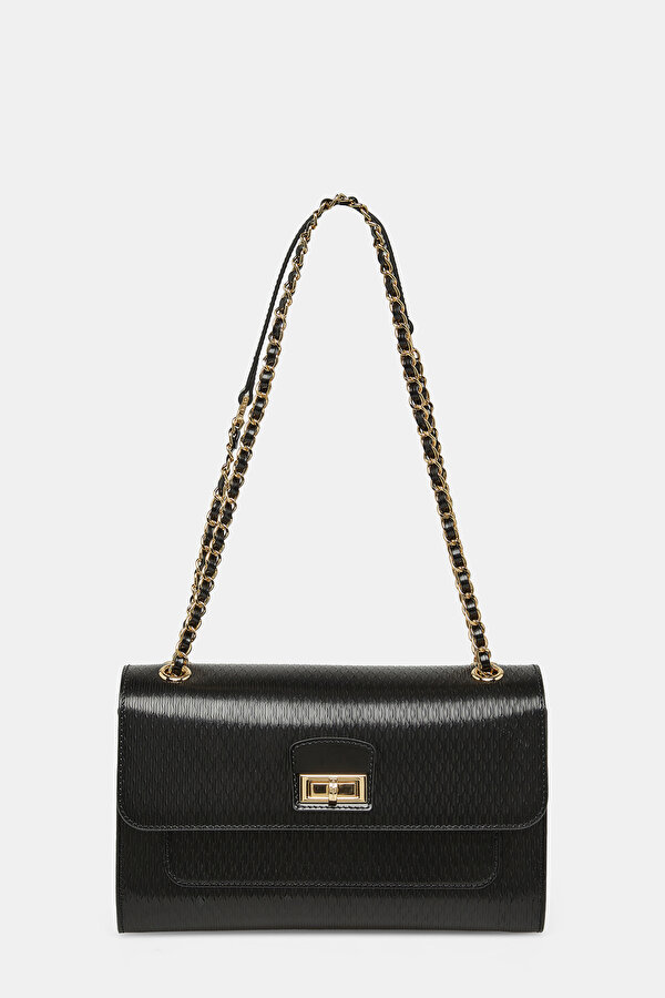 BLACK MONOGRAM LEATHER BAG 2