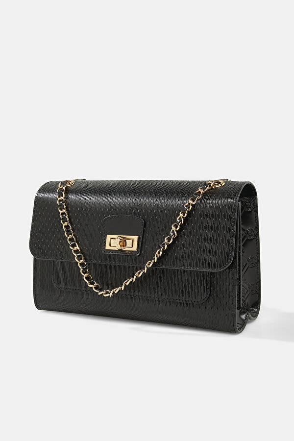 BLACK MONOGRAM LEATHER BAG 6